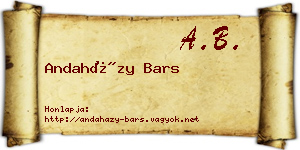Andaházy Bars névjegykártya